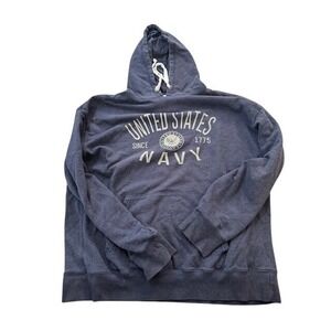 J. America United States Navy Hoodie Heather Blue Graphic Pullover XXL